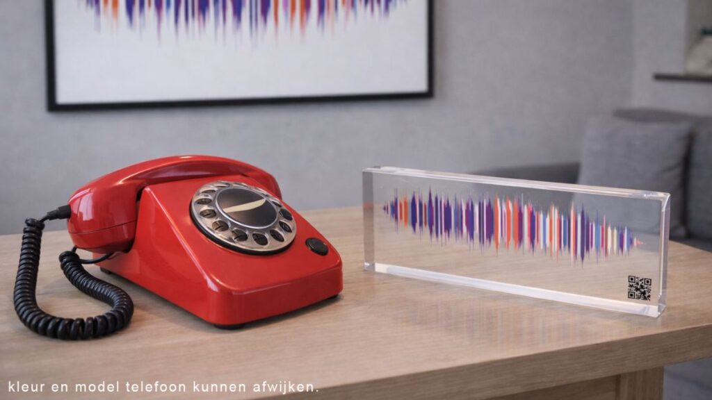 Audiogastenboek telefoon voor audiowave print.