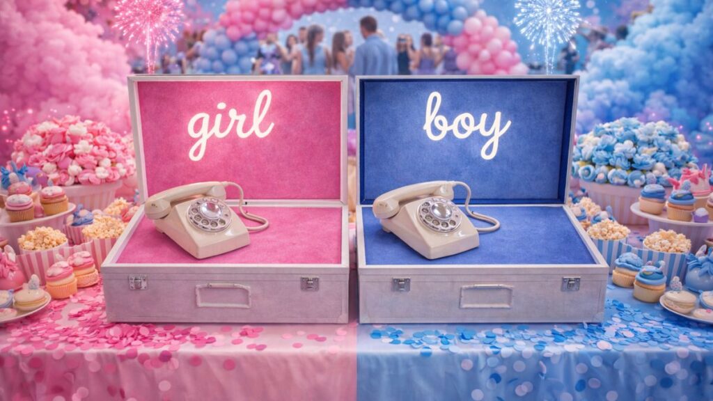 Bijzondere neonbox van het baby-audiogastenboek.