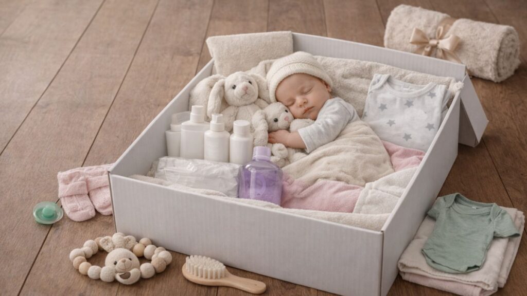 Maternity package in Finland.