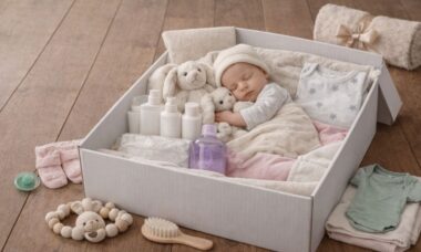Maternity package in Finland.